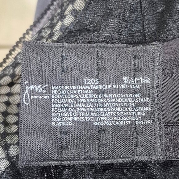 42DD Just My Size MJ1205 1205 Perfect Shape Unlined T-Shirt Underwire Bra‎ Black - Picture 6 of 7